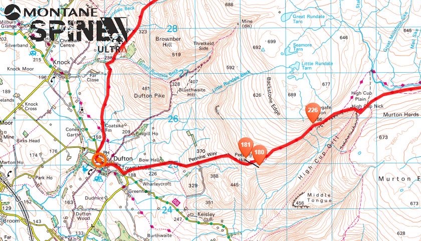 Runners making their way from High Cup Nick to Dufton. Each runner carries GPS trackers - a vital safety feature which allows race organisers to keep an eye on where everyone is and also enables people to 'dot-watch' from the warmth and comfort of their homes