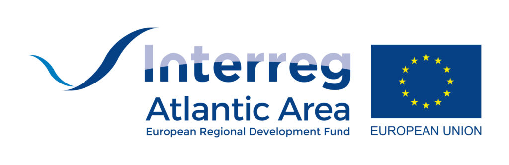 Logo of the Interreg Atlantic Area Programme, part of the European Regional Development Fund 
