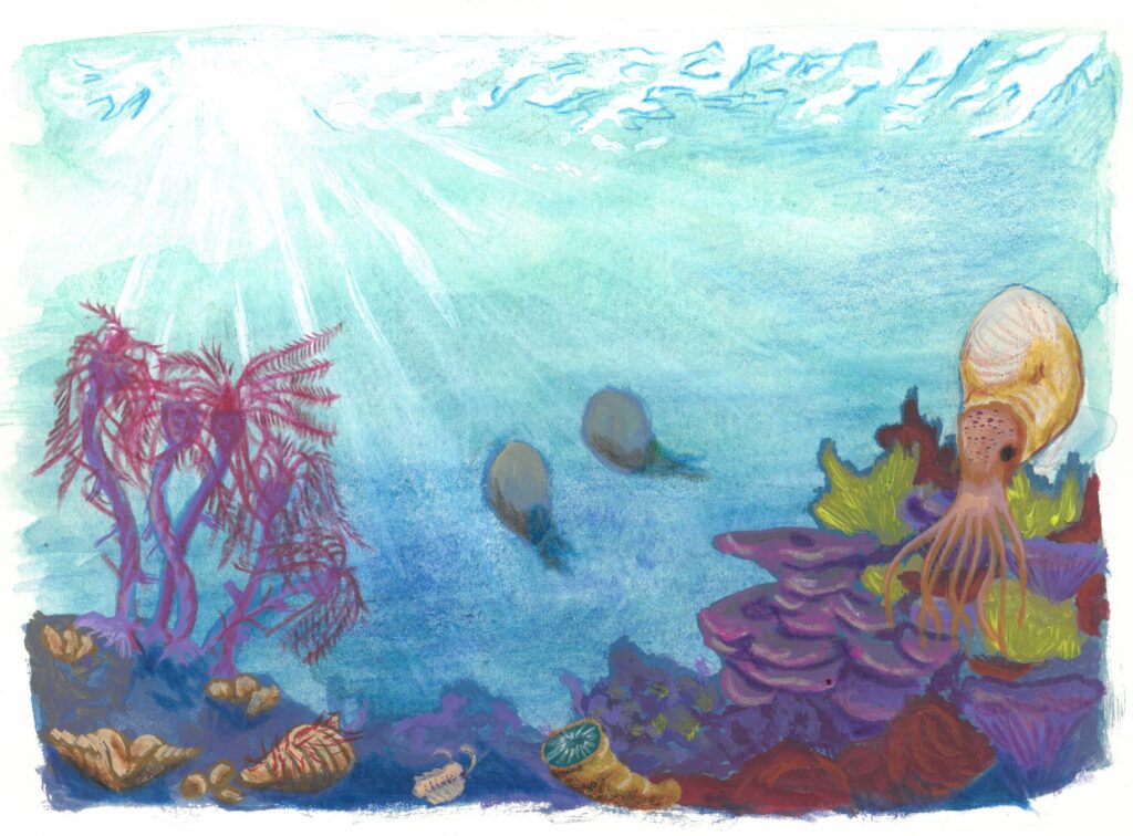 Carboniferous sea illustration
