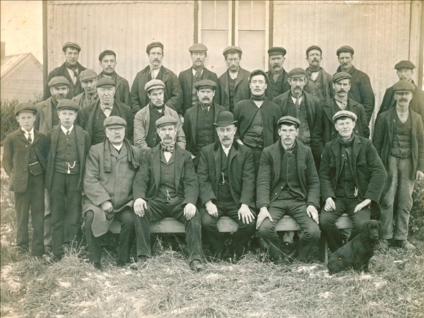 Photo of men who worked on building Castle Carrock reservoir