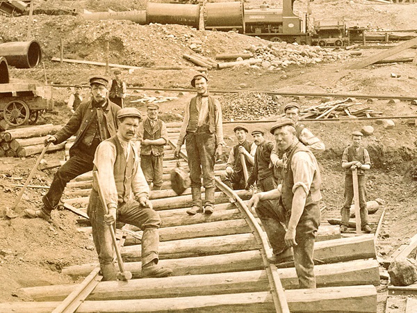 Photo of men working at Castle Carrock reservoir