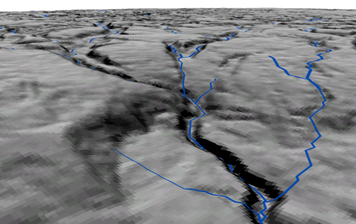 A 3D model of an area of peatland created using LiDAR technology
