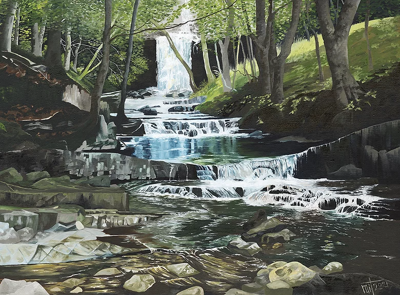 Painting of Summerhill Force by Tonya Mitchell