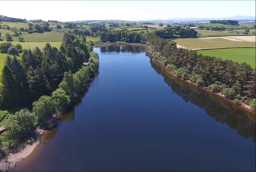 Aerial photograph of Castle Carrock reservoir
