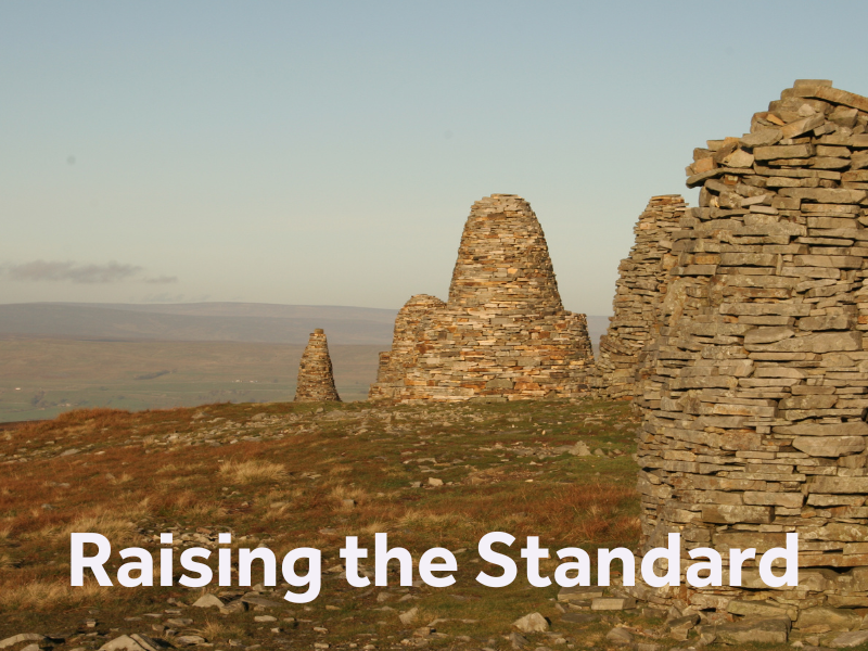 row of cairns on top of Nine Standards Rigg