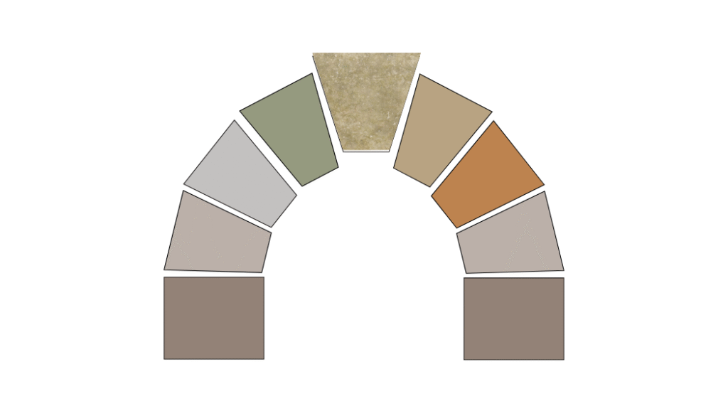 Drawing of an arch showing segments to make the structure